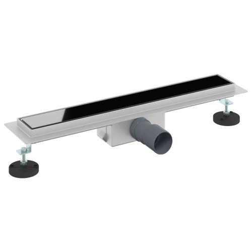 Душов дренаж с стъклено покритие Черно 60 cm