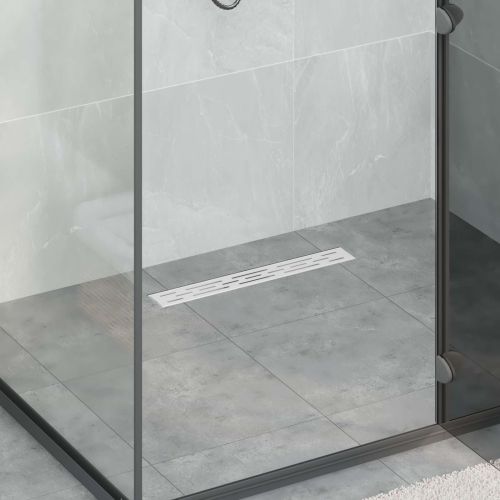 Душов дренаж с линия на дизайна Сребрист 60 cm