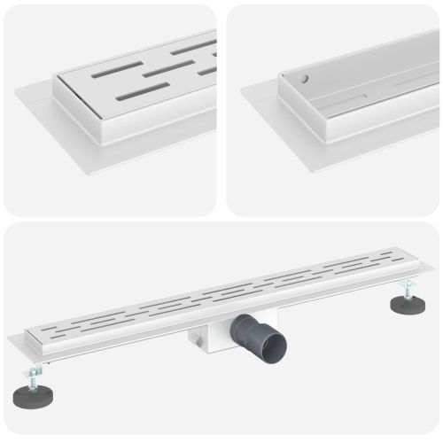 Душов дренаж с линия на дизайна Сребрист 80 cm