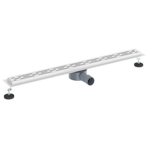 Душов дренаж с стъклен капак и 360° сифона Сребрист 90 cm