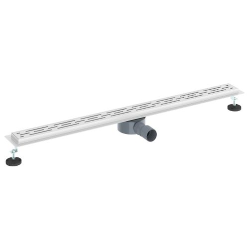 Душов дренаж с стъклен капак и 360° сифона Сребрист 100 cm