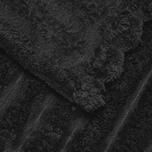 Одеала за хвърляне 6 pcs Черно 270 x 240 см Мека вълна