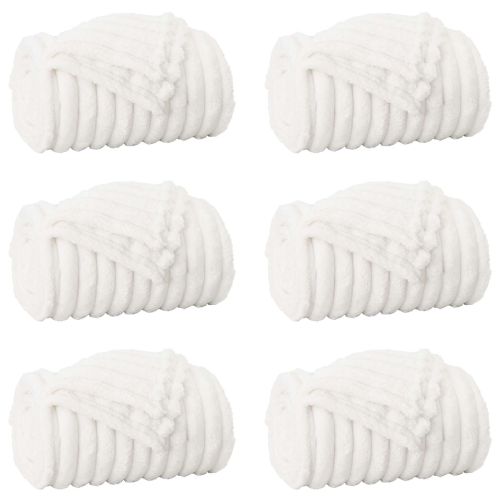 Одеала за хвърляне 6 pcs Бяло 270 x 240 см Мека вълна