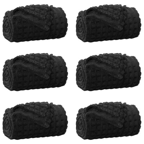 Одеала за хвърляне 6 pcs Черно 240 x 220 cm Мека вълна