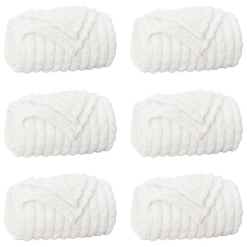 Одеала за хвърляне 6 pcs Бяло 270 x 240 см Мека вълна