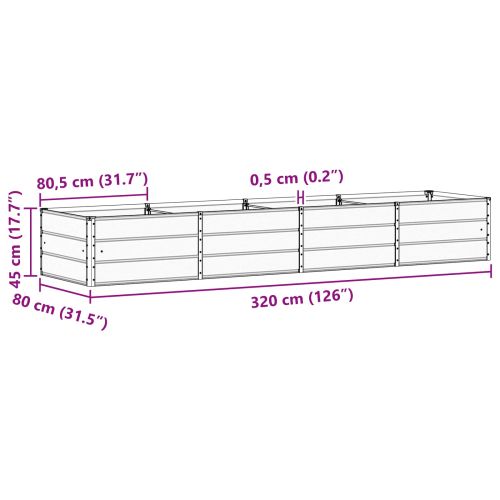 Кашпа Антрацит 320 x 80 x 45 cm Стомана