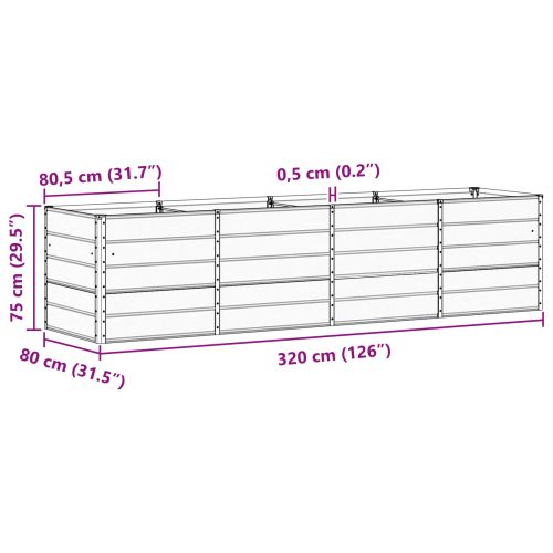 Кашпа Антрацит 320 x 80 x 75 см Стомана