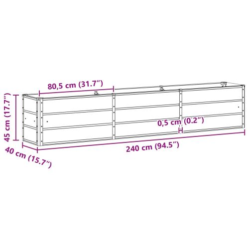 Кашпа Зелен 240 x 40 x 45 cm Стомана