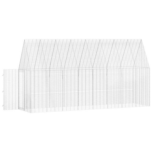 Клетка за заек Сребристо 400 x 100 x 210 см Поцинкована стомана