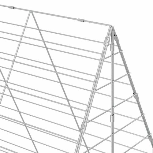 Клетка за заек Сребристо 400 x 100 x 210 см Поцинкована стомана