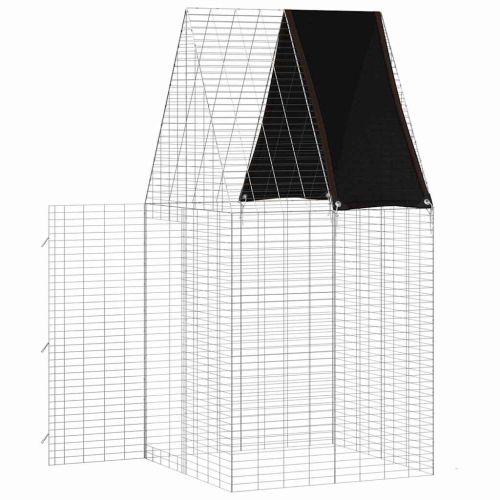 Клетка за заек Сребристо 100 x 100 x 210 см Поцинкована стомана
