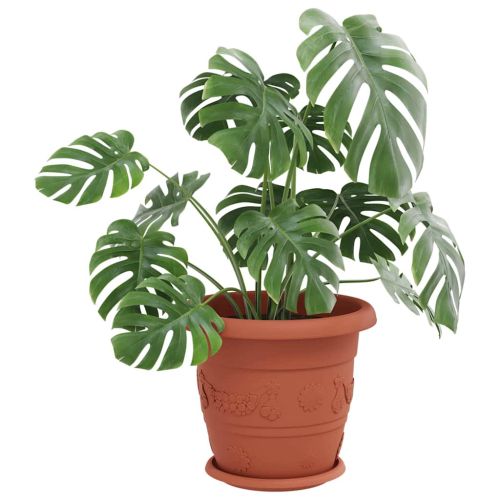 Кръгъл поднос за цветя 24 pcs Червено тухла Ø 23,5 x 2,5 см