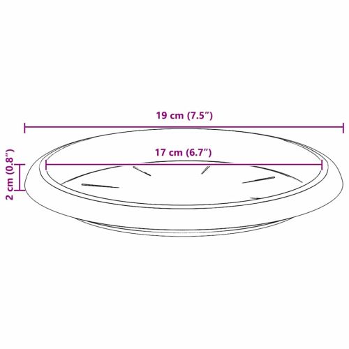 Кръгъл поднос за цветя 24 pcs Черно Ø 19 x 2 см Пластмаса