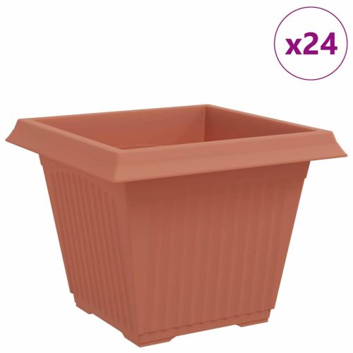 Квадратна цветна саксия 24 pcs Червено тухла 43 x 43 x 33,5 см