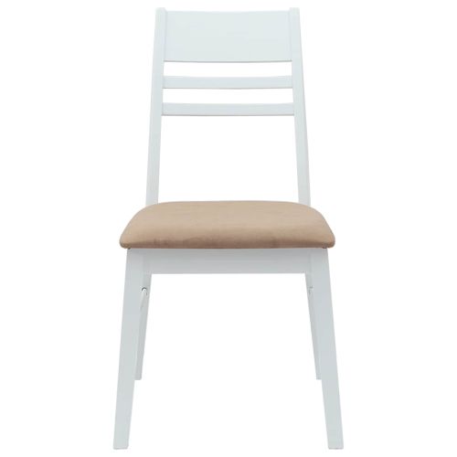 Обедени столове 2 pcs Бяло 43 x 54 x 89 см Солидно гумено дърво