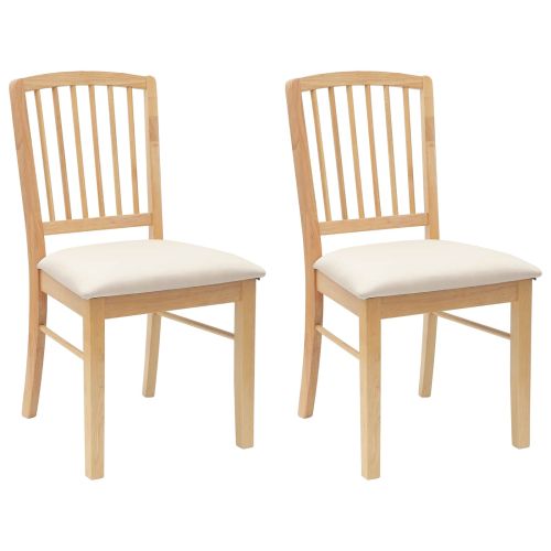 Обедени столове 2 pcs Естествен 50 x 52,5 x 91 см