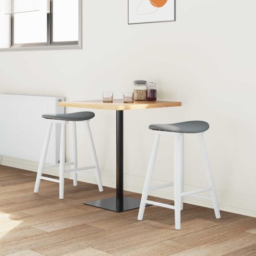 Обедени столове 2 pcs Бяло 46 x 37 x 63 см Солидно гумено дърво