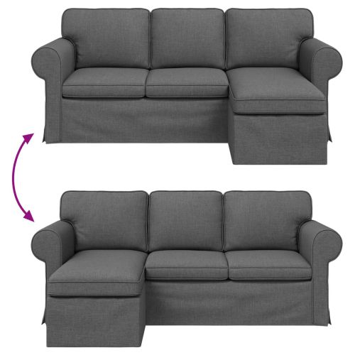 Диван Тъмен сив 215 x 138 x 80 см текстил