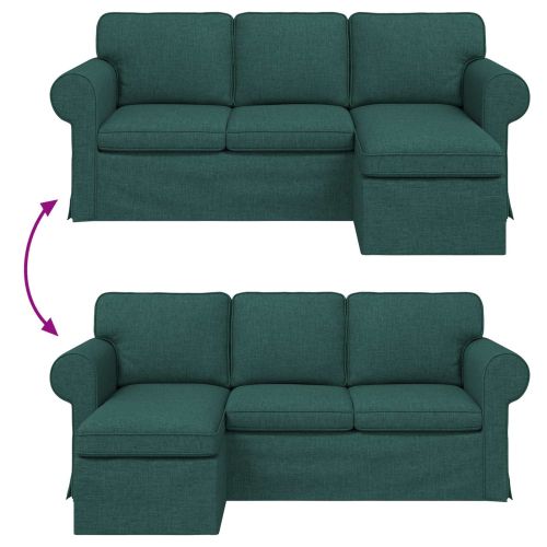 Диван Тъмен зелен 215 x 138 x 80 см текстил