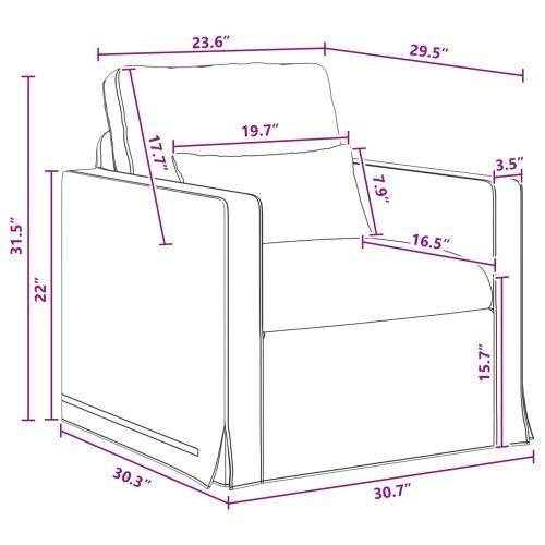 Диван Тъмен сив 78 x 78 x 80 см текстил