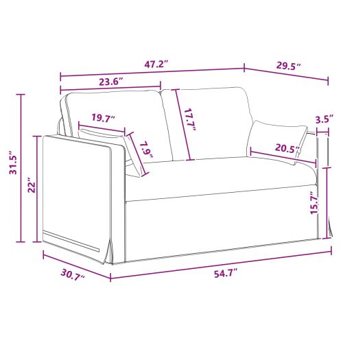 Диван Тъмен сив 139 x 78 x 80 см текстил