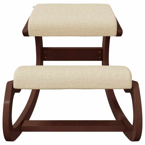 Стол с опора за колене, кремав, 55x84x55 см, шперплат от бреза