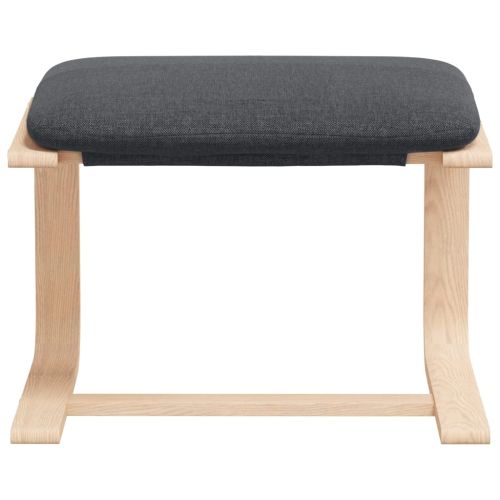 Релакс стол с табуретка, тъмносив, текстил