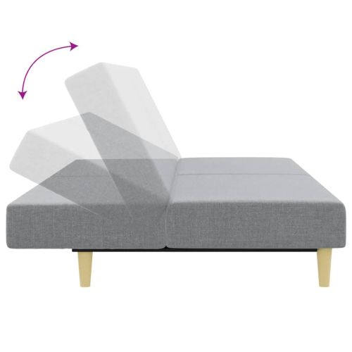 Комплект дивани 2 части светлосив текстил