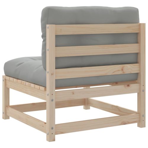 Градински комплект диван с възглавници, 8 части, бор масив