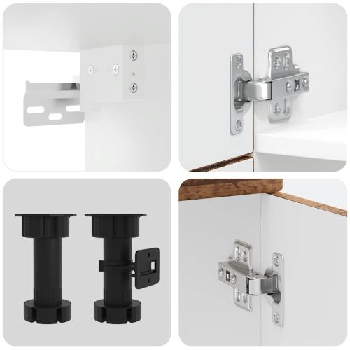 Комплект кухненски шкафове, 7 части, "Porto", старо дърво, инженерно дърво