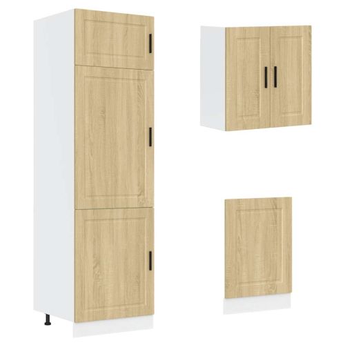 Комплект кухненски шкафове от 8 части "Porto", дъб сонома, инженерно дърво