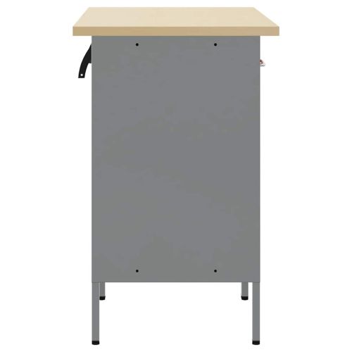 Работен кабинет с чекмедже 2 pcs Червен и сив 100 x 55 x 85 см