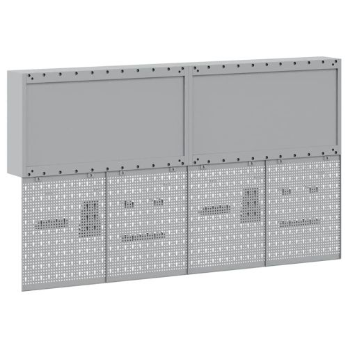 Комплект инструментален шкаф с рафт със съхранение 6 pcs Черно