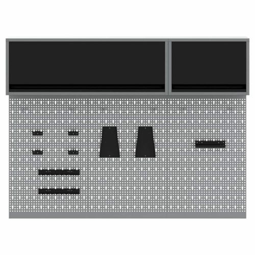 Комплект инструментален шкаф с рафт със съхранение 5 pcs Черно