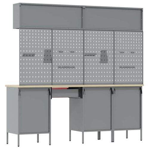 Комплект работни шкафове с чекмедже с заключване 10 pcs Червено