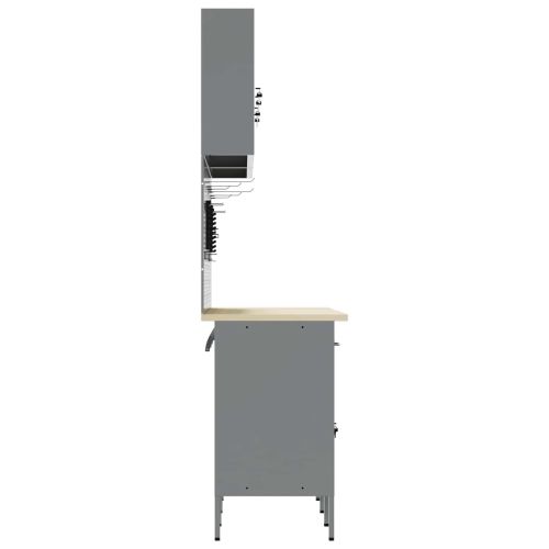 Работен кабинет 10 pcs Червено Инженерна дървесина и стомана