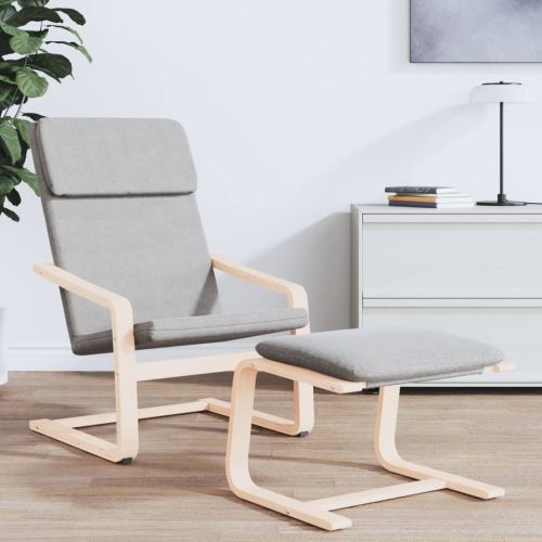 Табуретка, светлосива, 51x41x40 см, текстил