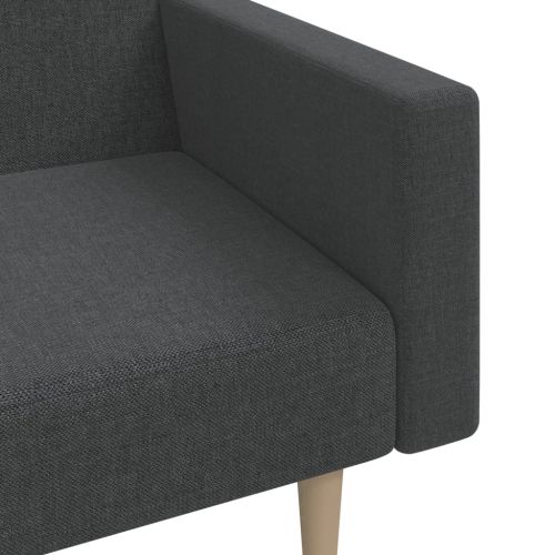 2-местно разтегателно канапе, тъмносиво, текстил