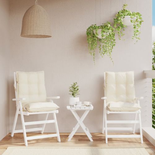 Възглавници за стол ниска облегалка 2 бр кремави Оксфорд плат