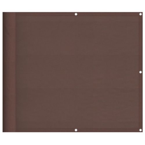 Балконски параван кафяв 90x700 см 100% полиестер оксфорд