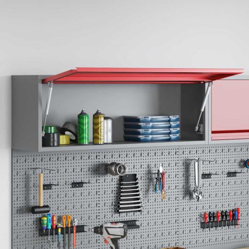 Шкаф за инструменти Червен и сив 100 x 25 x 35 см