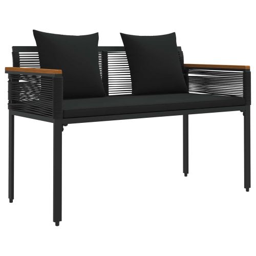 Комплект за външни мебели с възглавница 4 pcs Черен полиратан