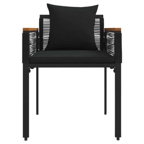 Комплект за външни мебели с възглавница 4 pcs Черен полиратан