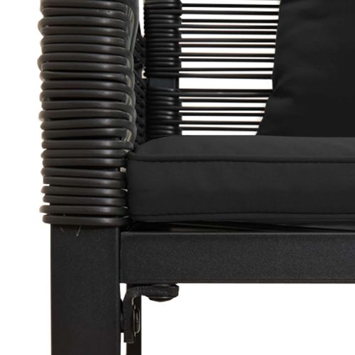 Комплект за външни мебели с възглавница 4 pcs Черен полиратан