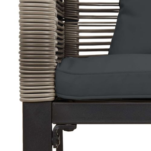 Комплект за външни мебели Сив и тъмен сив полиратан