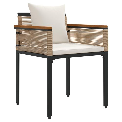 Комплект за външни мебели Бежов и кремаво бял полиратан