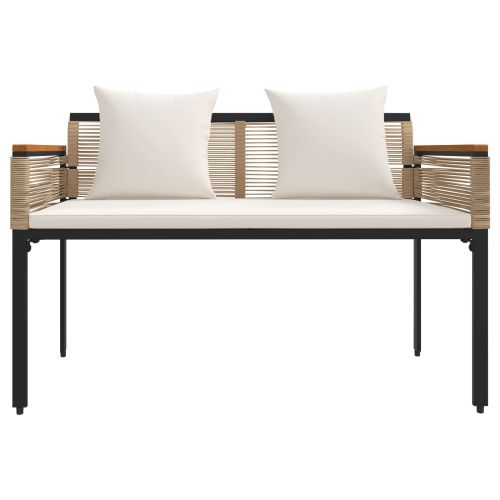 Комплект за външни мебели Бежов и кремаво бял полиратан