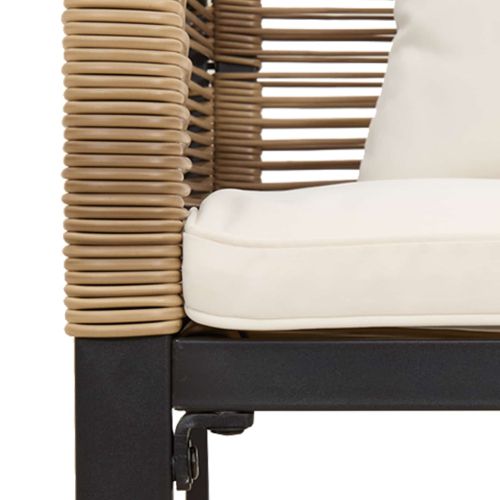 Комплект за външни мебели Бежов и кремаво бял полиратан