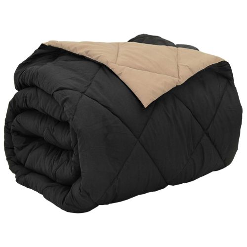 Пълно годишно юрганче Черно и таупе 240 x 200 cm Микрофибър