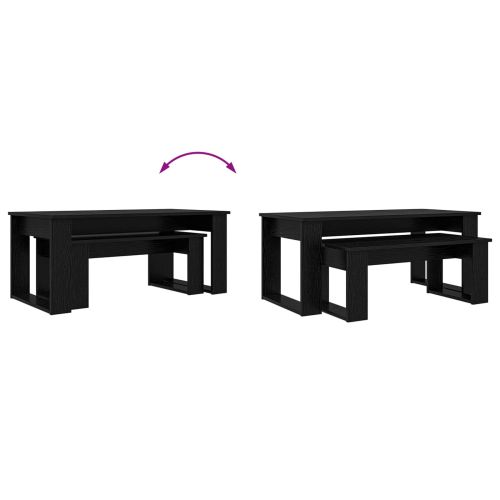 Комплект кафе маса 2 pcs Черния дъб Инженерно дърво